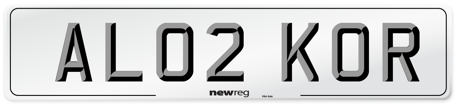 AL02 KOR Number Plate from New Reg